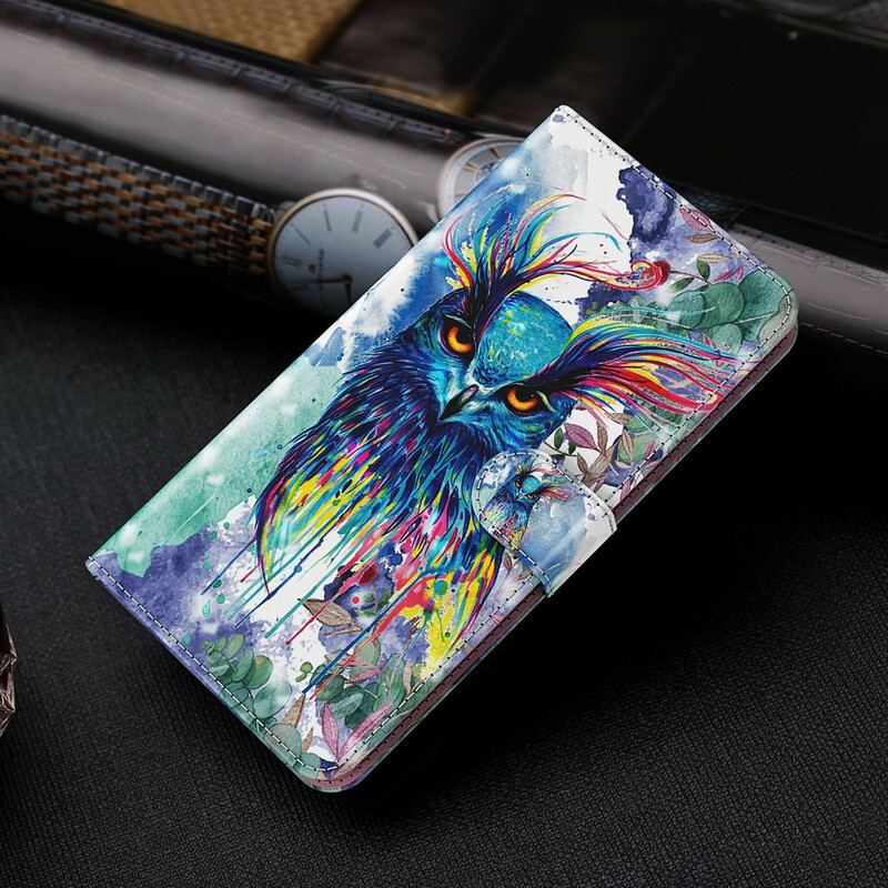 Capa Flip Para Huawei P Smart 2021 Pássaro Aquarela