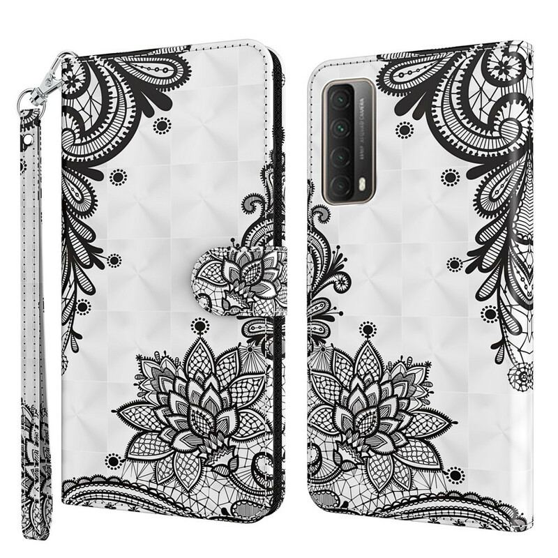 Capa Flip Para Huawei P Smart 2021 Renda Chique