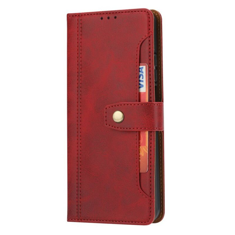 Capa Flip Para Huawei P Smart 2021 Titular De Cartão Frontal Com Alça