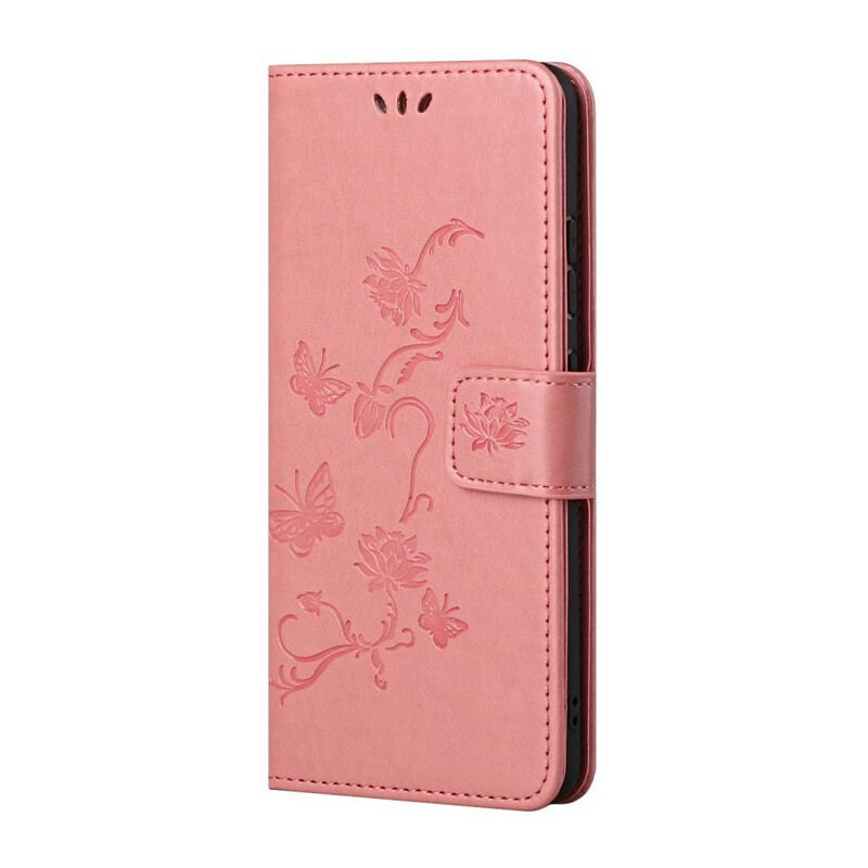 Capa Folio Para Huawei P Smart 2021 De Cordão Flores De Alça