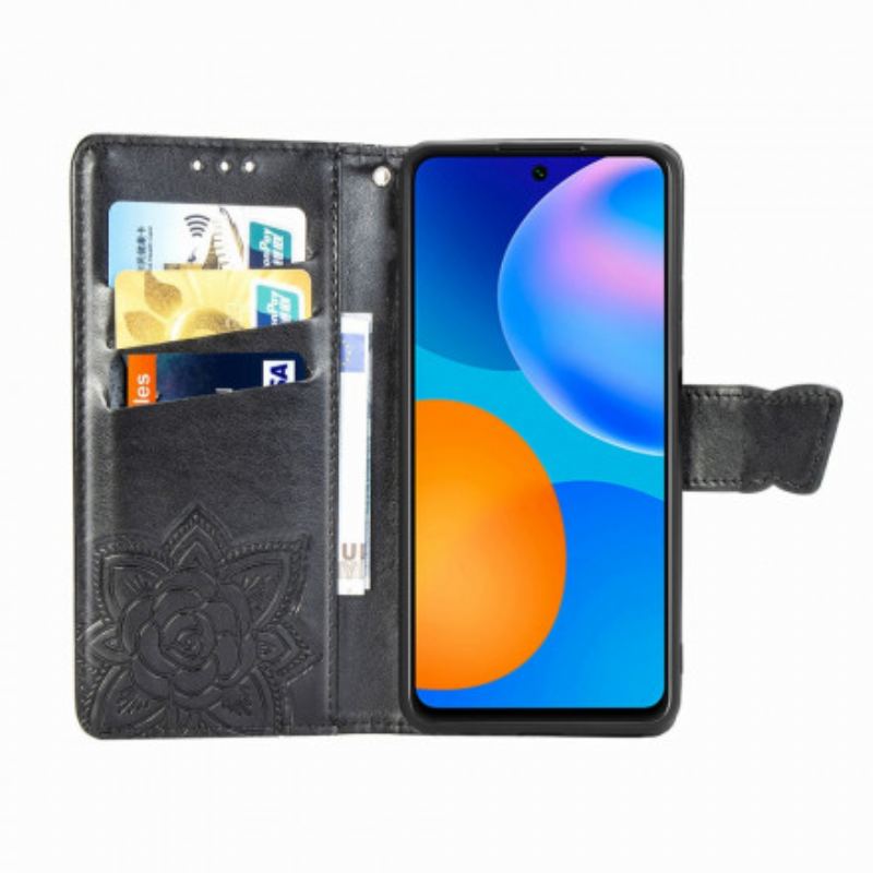 Capa Folio Para Huawei P Smart 2021 Meia Borboleta