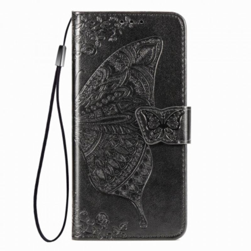 Capa Folio Para Huawei P Smart 2021 Meia Borboleta