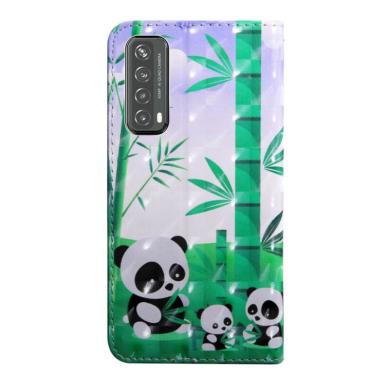 Capa Folio Para Huawei P Smart 2021 Pandas Pontos De Luz