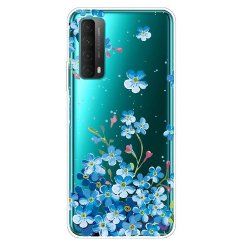 Capa Para Huawei P Smart 2021 Buquê De Flores Azuis