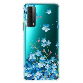 Capa Para Huawei P Smart 2021 Buquê De Flores Azuis