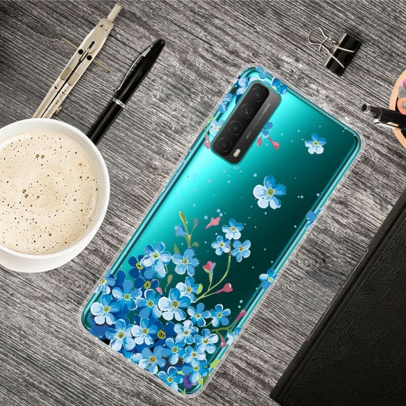 Capa Para Huawei P Smart 2021 Buquê De Flores Azuis