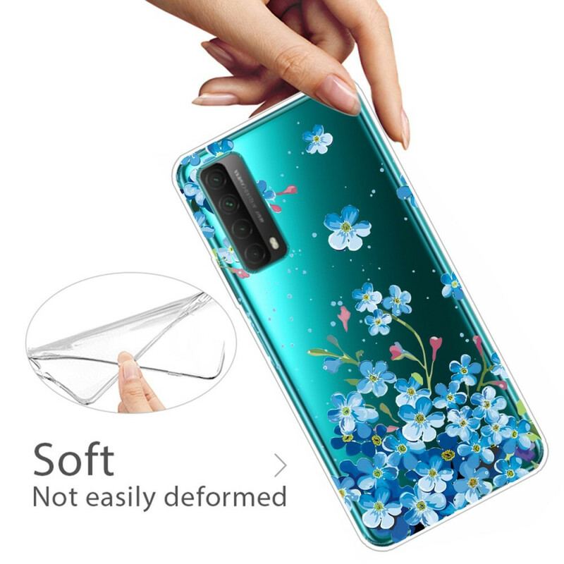 Capa Para Huawei P Smart 2021 Buquê De Flores Azuis