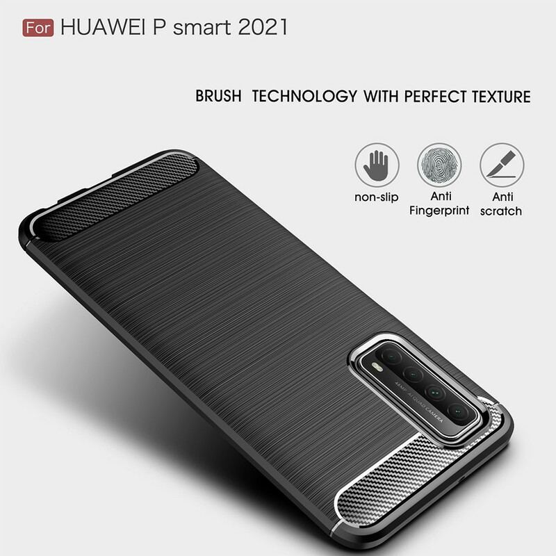 Capa Para Huawei P Smart 2021 Fibra De Carbono Escovada