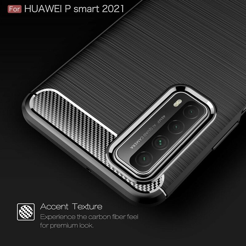 Capa Para Huawei P Smart 2021 Fibra De Carbono Escovada