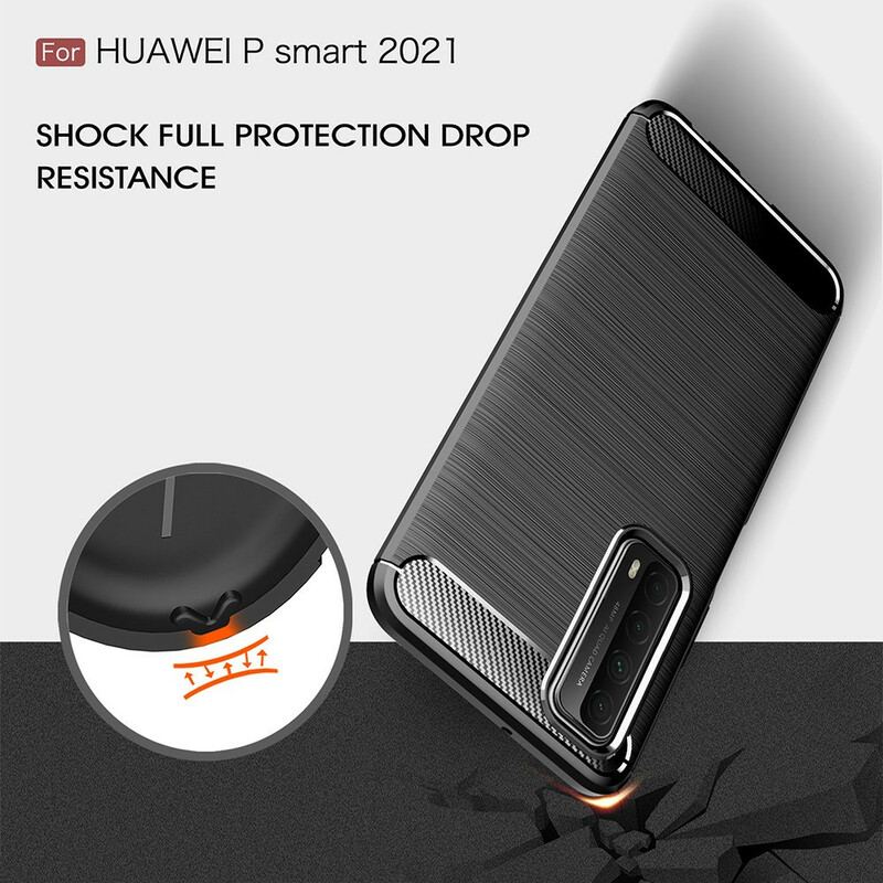 Capa Para Huawei P Smart 2021 Fibra De Carbono Escovada