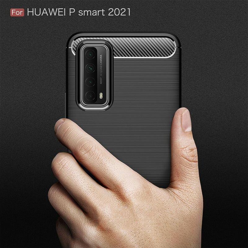 Capa Para Huawei P Smart 2021 Fibra De Carbono Escovada