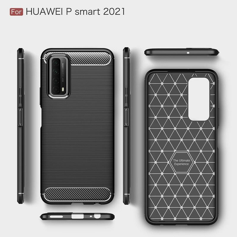 Capa Para Huawei P Smart 2021 Fibra De Carbono Escovada