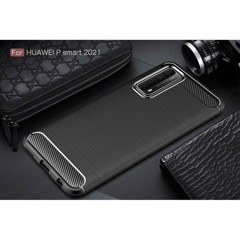 Capa Para Huawei P Smart 2021 Fibra De Carbono Escovada