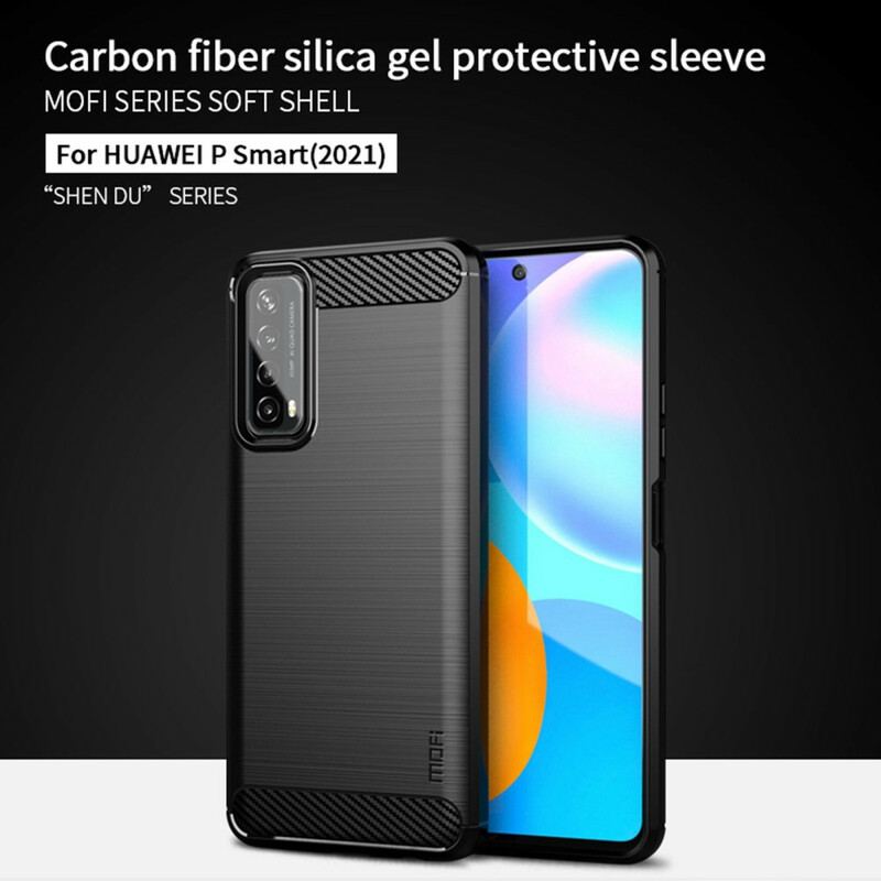 Capa Para Huawei P Smart 2021 Fibra De Carbono Escovada Mofi