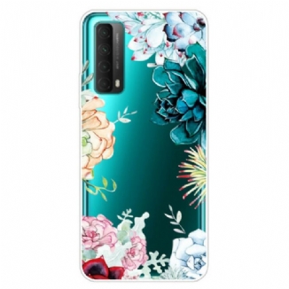 Capa Para Huawei P Smart 2021 Flores Em Aquarela Sem Costura