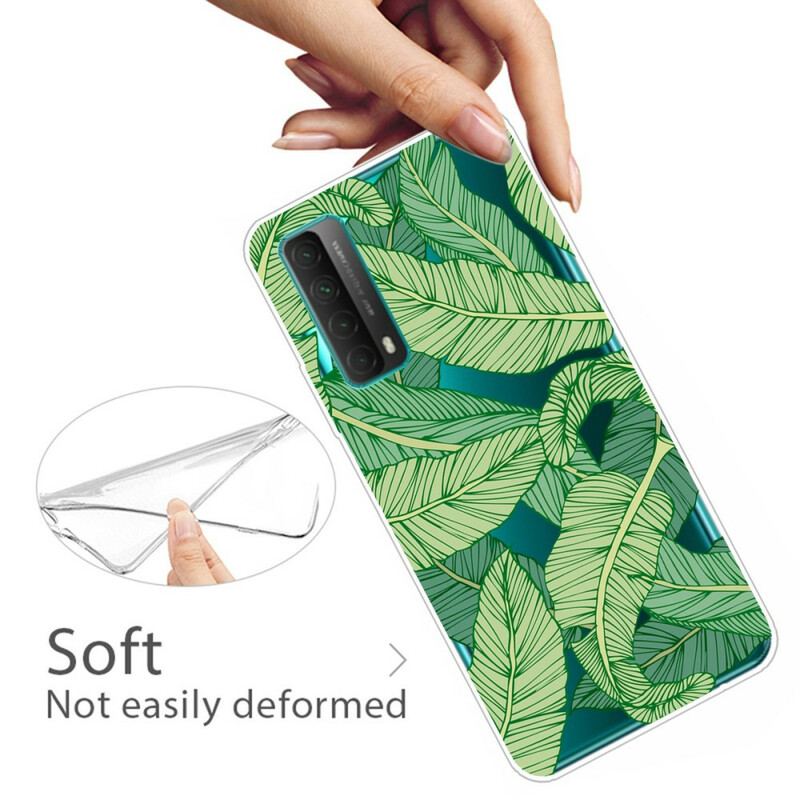 Capa Para Huawei P Smart 2021 Folhas De Gráficos Transparentes