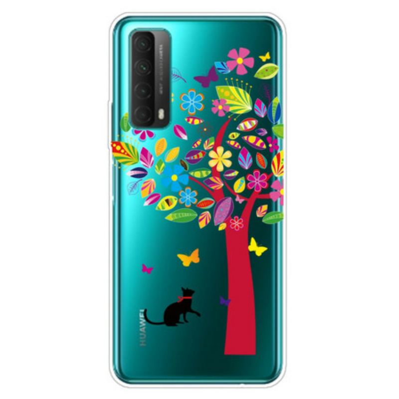 Capa Para Huawei P Smart 2021 Gato Sob A Árvore