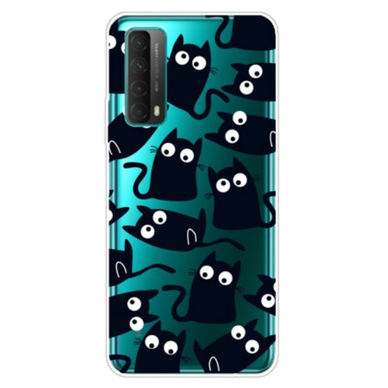 Capa Para Huawei P Smart 2021 Vários Gatos Pretos