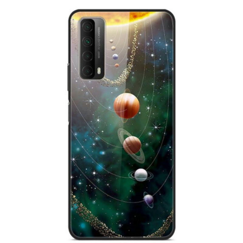 Capa Para Huawei P Smart 2021 Vidro Temperado Do Planeta Do Sistema Solar