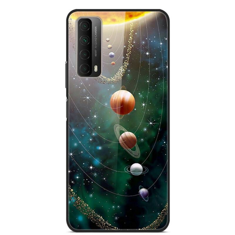 Capa Para Huawei P Smart 2021 Vidro Temperado Do Planeta Do Sistema Solar