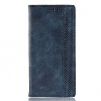 Capa De Celular Para Huawei Y6p Flip Efeito Couro Vintage Estilizado