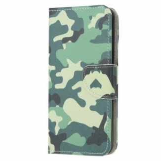 Capa Em Pele Para Huawei Y6p Camuflagem Militar