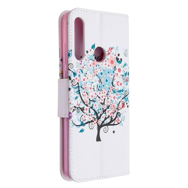 Capa Flip Para Huawei Y6p Árvore Florida