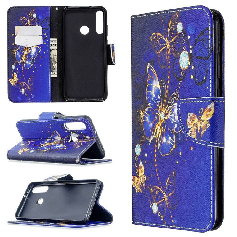 Capa Flip Para Huawei Y6p Borboletas Na Noite