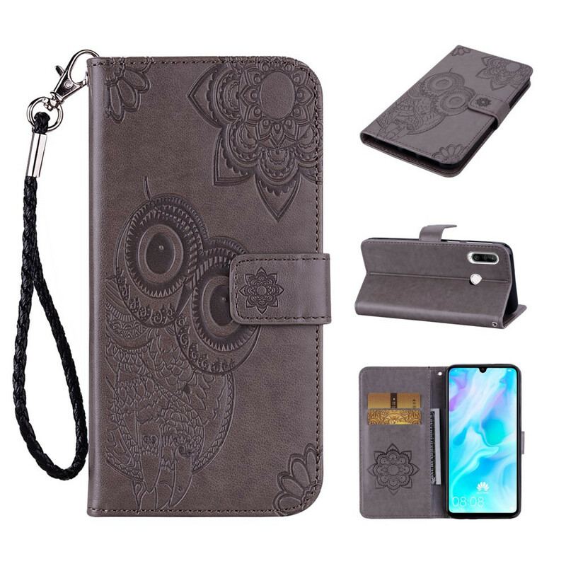 Capa Flip Para Huawei Y6p Coruja Mandala E Charme