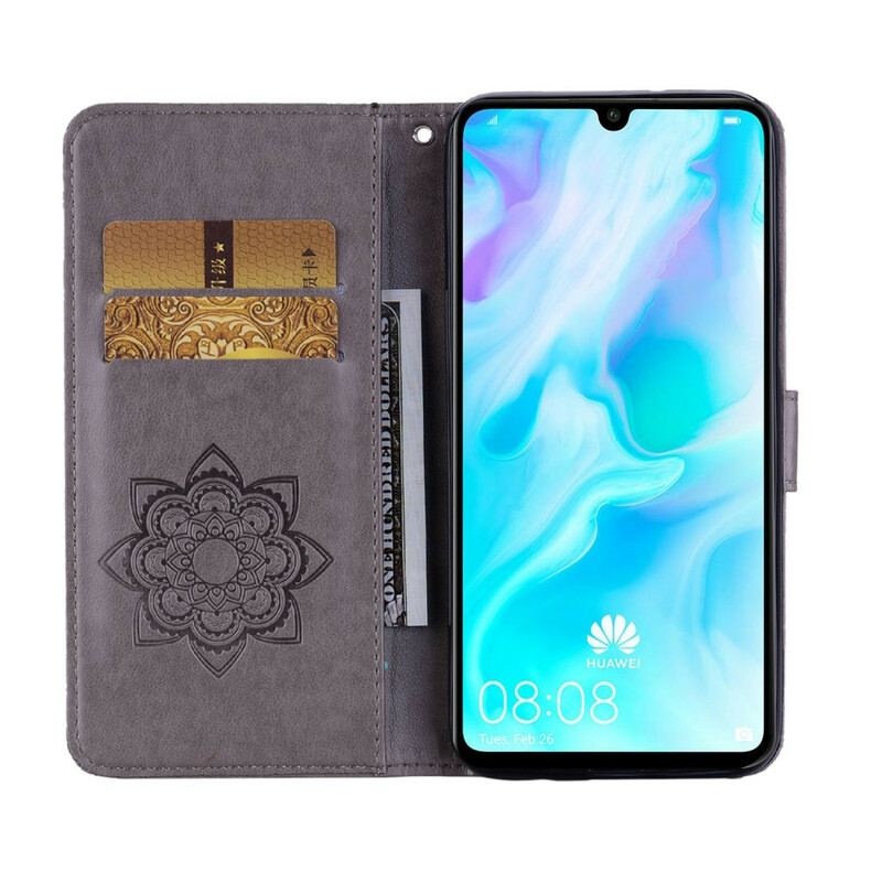 Capa Flip Para Huawei Y6p Coruja Mandala E Charme