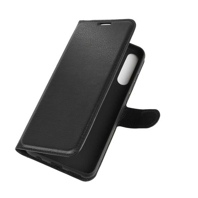 Capa Flip Para Huawei Y6p Couro Sintético De Lichia Clássico