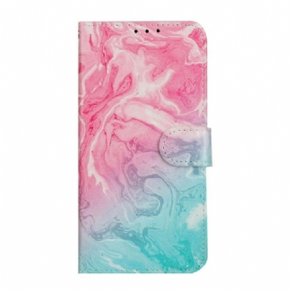 Capa Folio Para Huawei Y6p Mármore