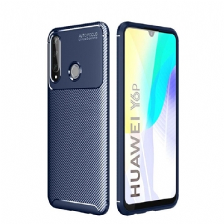 Capa Para Huawei Y6p Textura Flexível De Fibra De Carbono