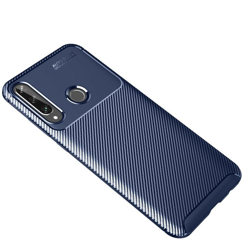 Capa Para Huawei Y6p Textura Flexível De Fibra De Carbono