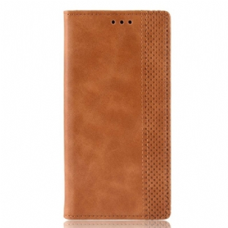 Capa De Celular Para Samsung Galaxy Note 20 Flip Efeito Couro Vintage Estilizado