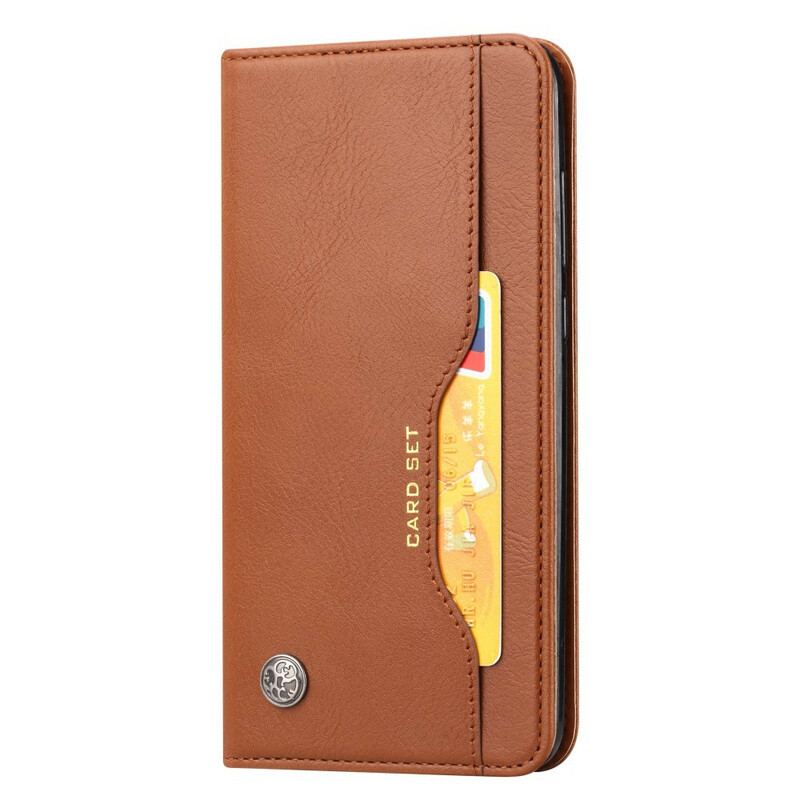 Capa De Celular Para Samsung Galaxy Note 20 Flip Titular De Cartão De Couro Sintético