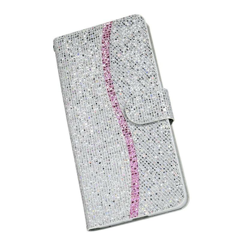 Capa De Couro Para Samsung Galaxy Note 20 Lantejoulas Design S