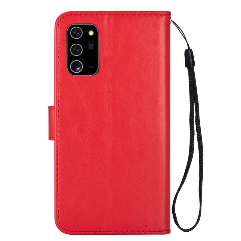 Capa Flip Para Samsung Galaxy Note 20 De Cordão Strappy Série De Cores Sólidas