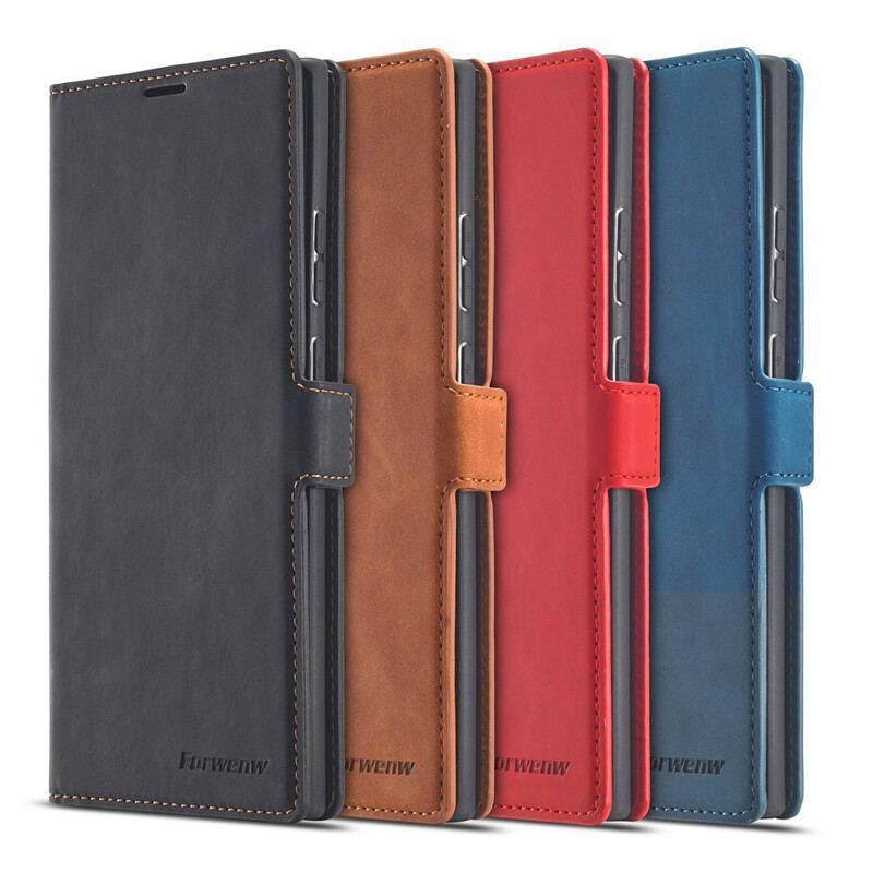 Capa Flip Para Samsung Galaxy Note 20 Forwenw Efeito Couro