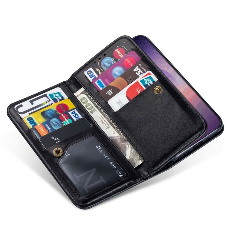 Capa Flip Para Samsung Galaxy Note 20 Titulares De Cartão De Couro Falso 9