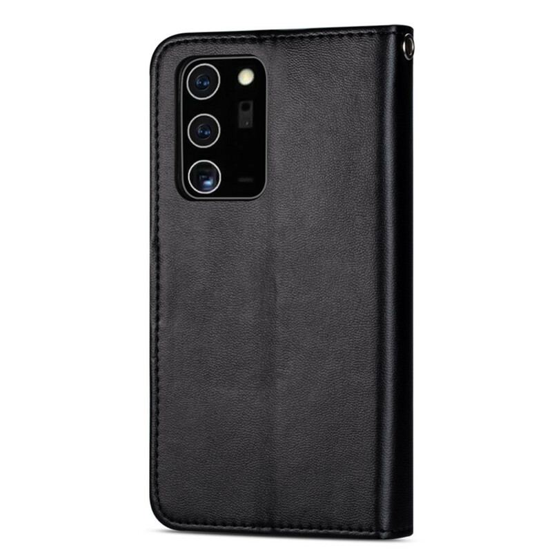 Capa Flip Para Samsung Galaxy Note 20 Titulares De Cartão De Couro Falso 9