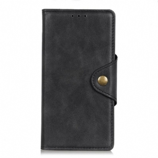 Capa Folio Para Samsung Galaxy Note 20 Botão De Couro Falso