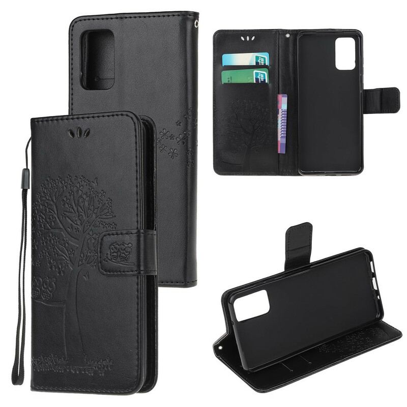 Capa Folio Para Samsung Galaxy Note 20 De Cordão Tanga E Corujas