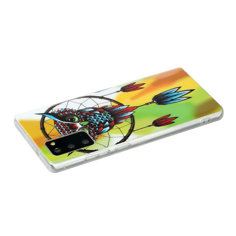 Capa Para Samsung Galaxy Note 20 Coruja Fluorescente Apanhador De Sonhos