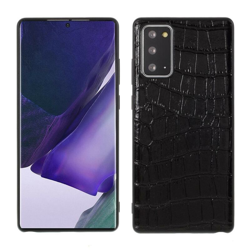 Capa Para Samsung Galaxy Note 20 Couro Genuíno Com Textura De Crocodilo