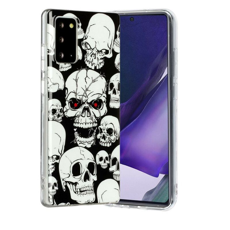 Capa Para Samsung Galaxy Note 20 Cuidado Crânios Fluorescentes