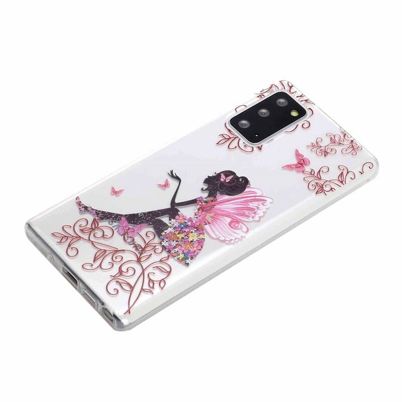 Capa Para Samsung Galaxy Note 20 Fada Das Flores Transparentes