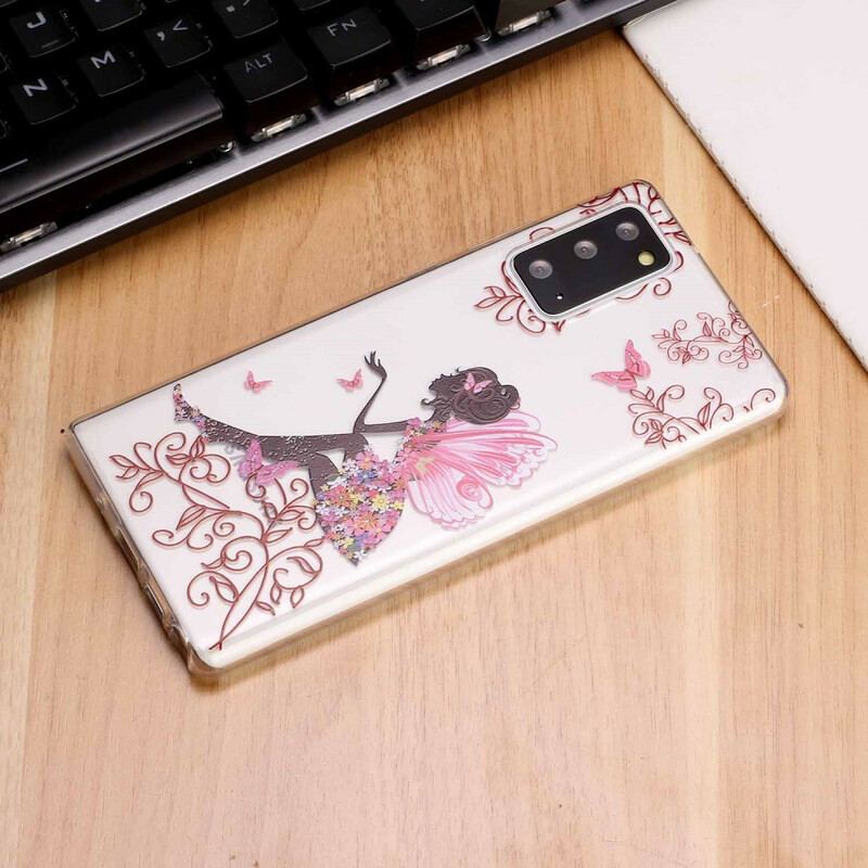 Capa Para Samsung Galaxy Note 20 Fada Das Flores Transparentes