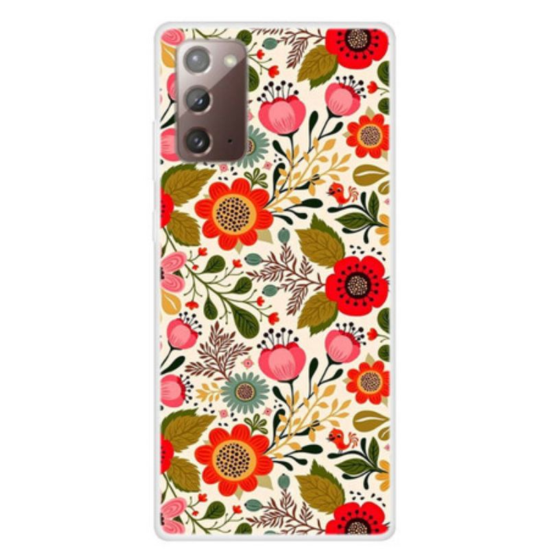 Capa Para Samsung Galaxy Note 20 Tapeçaria Floral