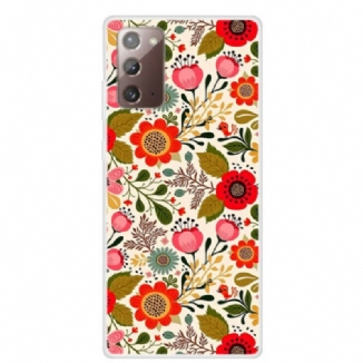 Capa Para Samsung Galaxy Note 20 Tapeçaria Floral